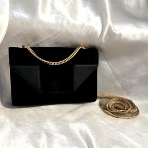 Saint Laurent Black Suede and Leather Betty Shoulder Bag